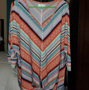 Studio Woman 2x tie front 3/4 dolman sleeve